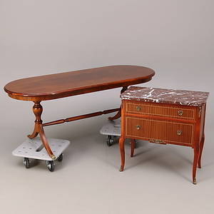 SOFFBORD BYRÅ med stenskiva, 1900-talets senare del.