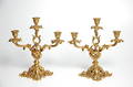 KANDELABER, 1 par, rokokostil, 1900-tal.