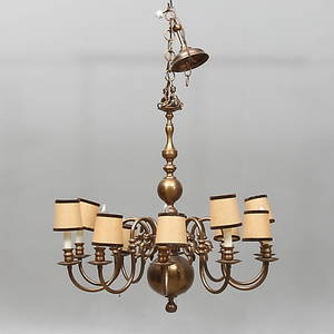 LJUSKRONA, barockstil, med 10 st ljusarmar, 1900-tal.