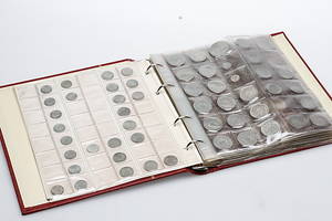 ALBUM med MYNT, silverhaltiga, 1800-1900-tal.