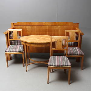 SALONGSGRUPP, 5 delar, 1800-tal.