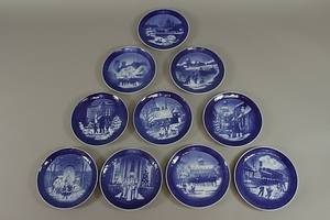 ROYAL COPENHAGEN Weihnachtsteller 1990-99.