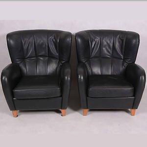 FÅTÖLJER, 1 par, skinn, Stouby, Danmark.