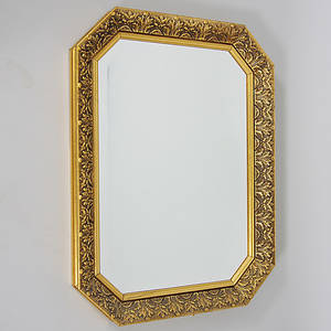 SPEGEL, förgylld med fasettslipat glas, 1900-tal.