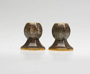 JOSEF EKBERG. Ljusstakar, 1 par, porslin, Gustavsberg, signerade, 1930-tal.