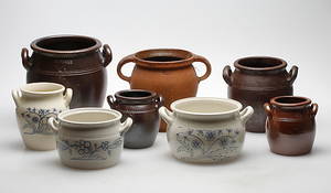 KRUKOR, 8 st, bl.a. Gustavsberg, 1800-1900-tal.