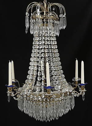 LJUSKRONA, empirestil, 1900-tal, total höjd ca. 92 cm.