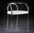 Poul Henningsen. PH Stolen, Serie 0. Blankforkromet stel betrukket med hvidt læder Denne vare er sat til omsalg under nyt varenummer 4049675