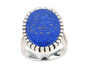LAPISRING, 585er Weißgold ca. 7,5 g.