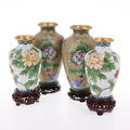 VASER 4 st, cloisonné, Kina, 1900-tal.