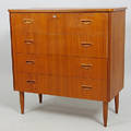 BYRÅ, 4-lådig, teak, 195060-tal.