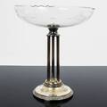 SKÅL PÅ FOT Nysilver och slipat glas, 1900-talets första del