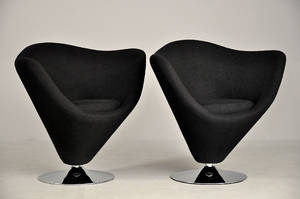 Hvilestole betrukket med sort uld 2