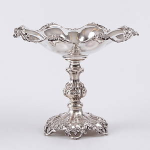 SKÅL PÅ FOT, silver, Gustaf Möllenborg, Stockholm, 185657, vikt ca 674 gram.