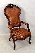 KARMSTOL, mahogny, rokokostil, 1900-talets andra hälft.
