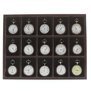 FICKURSAMLING, 15 st, metall samt silver, 181900-tal.