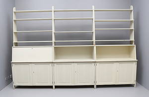 BOKHYLLA, 3 sektioner, Visingsö, design Carl Malmsten.