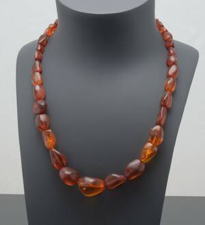 Vintage halskæde med ravperler