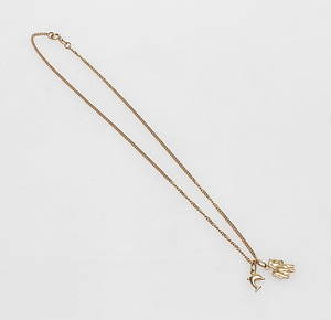 HALSKEDJA SAMT  2 ST HÄNGEN, 18k guld, vikt ca 5,8 gr.