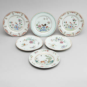 TALLRIKAR, 6 st, porslin, Kina, Qianlong1735-1796.
