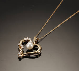 Diamant hjertevedhæng, ca. 0.25 ct