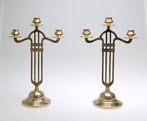 KANDELABRAR, 1 par, jugend, 191020-tal.