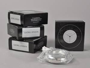 Andreas Mikkelsen - 4 stk. inde-  udetermometer i crom fra Georg Jensen  org. emb. 4