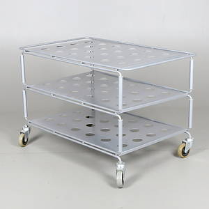 SERVERINGSVAGN, grålackerad metall, samtida.