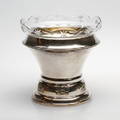 BORDSUPPSATS, nysilver och glas, 1900-talets första hälft.