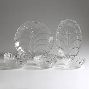 SERVISDELAR, 8 delar, glas, Eden, Lars Hellsten, Orrefors.