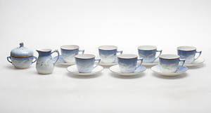 SERVISDELAR, 9 delar, porslin, Måsen, Bing  Gröndahl, Danmark.