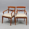KARMSTOLAR, 1 par, senempire, 1800-tal.