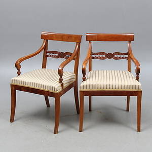 KARMSTOLAR, 1 par, senempire, 1800-tal.