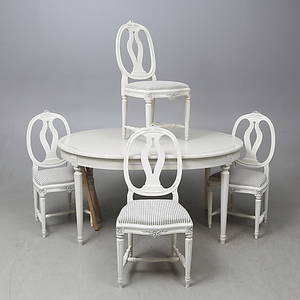 MATSALSGRUPP, 5 delar, gustaviansk stil, 1900-tal.