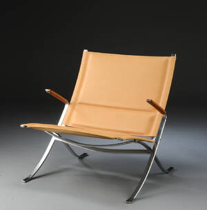 Preben Fabricius Jørgen Kastholm. Lænestol X- chair, model FK 82