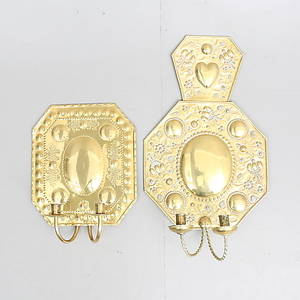 LJUSPLÅTAR, 2 st, mässing.