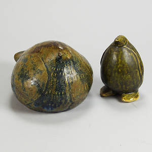 FIGURINER, 2 stycken, keramik, fåglar.