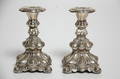 LJUSSTAKAR, 1 par, barockstil, nysilver.