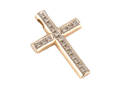 KREUZANHÄNGER Christ, 19 Diamanten ca. 0,08 ct, 585er Gelbgold ca. 2,2 g.