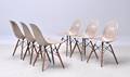 Charles Eames 1907 - 1978. Sæt på seks skalstole med unikke numre, model DSW 6