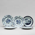 TALLRIKAR, 5st, porslin, Kina, 1700-tal.