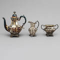 KAFFESERVIS, silver, 3 delar, C G Hallberg, Stockholm 1933, vikt 1130 gram.