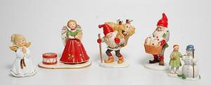 FIGURINER,  5 st tomtar,  porslin.