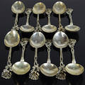 DESSERTSKEDAR, 12 stycken, silver.