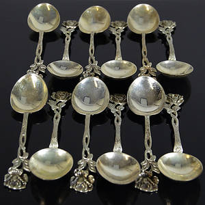 DESSERTSKEDAR, 12 stycken, silver.
