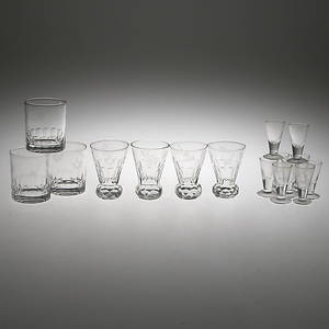 GLAS, bl.a. Frimurarglas, 16 st, 1900-tal.
