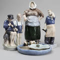 FIGURINER, 4 st samt FAT, 2 st, Royal Copenhagen samt Bing  Gröndahl.