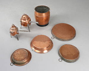 KOPPARFÖREMÅL, 7 st, 181900-tal.