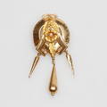 BROSCH, guld 18k, vikt ca. 8,1 gram.