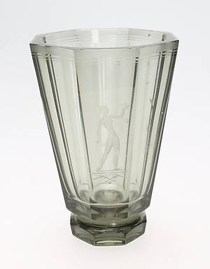 SIMON GATE. Konstglas, vas, Orrefors, 1931, signerad.